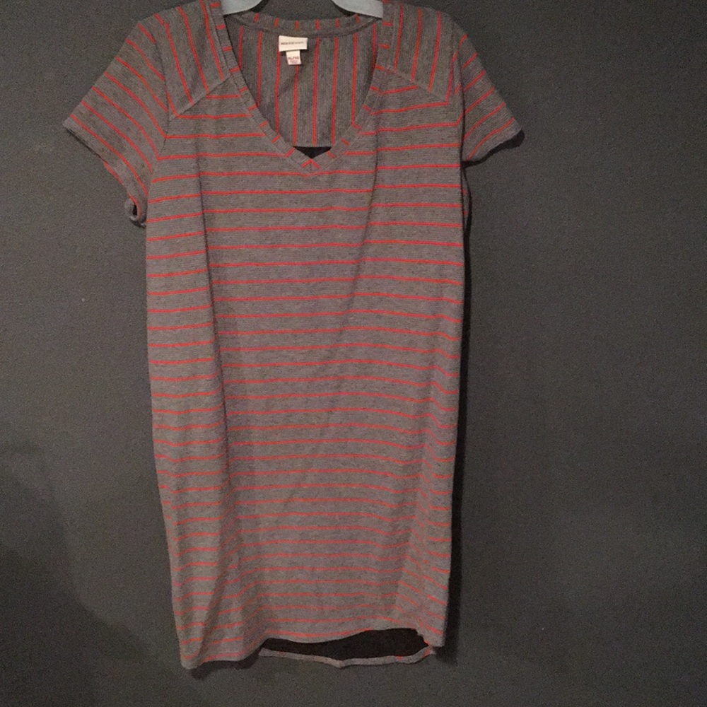 Gray and Orange T-shirt Dress